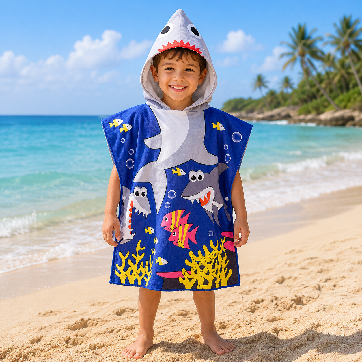 Shark Bite Hooded Towel