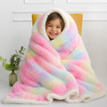 Rainbow Plush Faux Fur Blanket