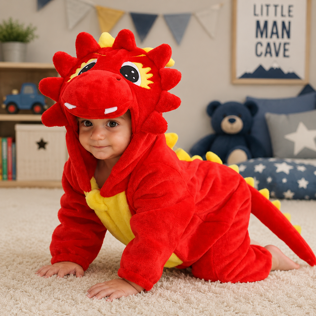 Munchkin Red Dinosaur Onesie