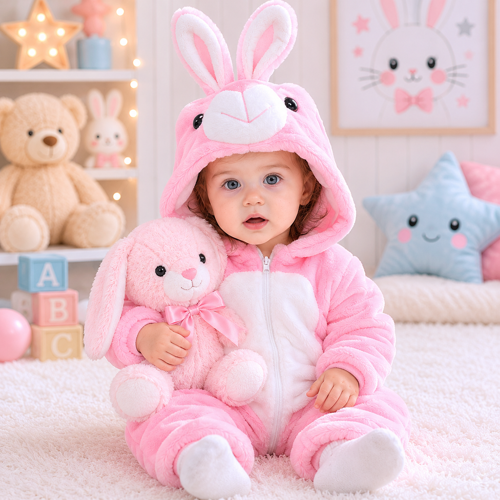 Munchkin Pink Rabbit Onesie