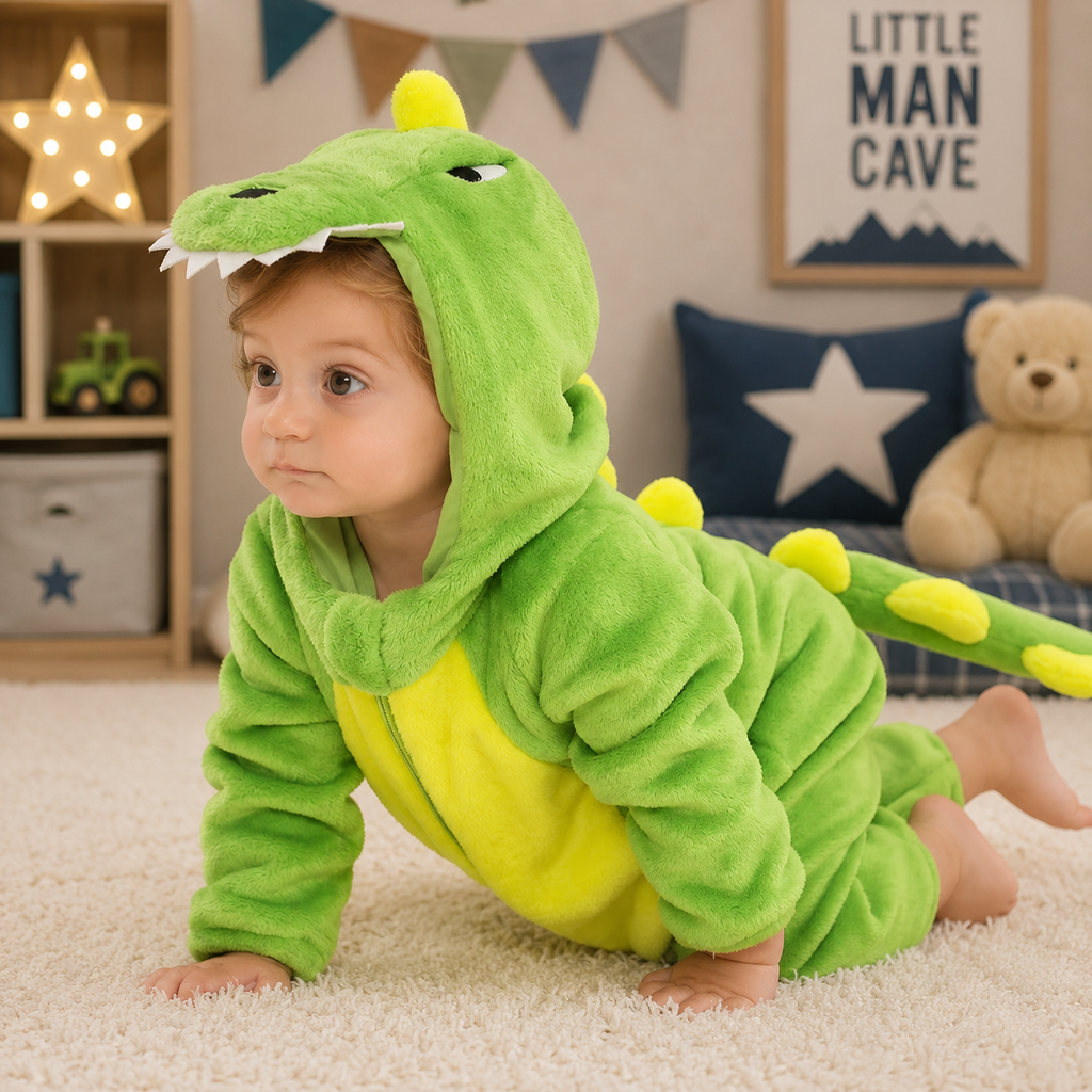 Munchkin Green Dinosaur Onesie
