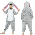 Grey Rabbit Fleece Onesie for Kids
